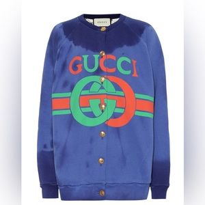 GUCCI Logo cotton Reversible  jacket Multi Color Size XXSmall